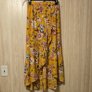 Spoiled High-low Yellow Floral Skirt
